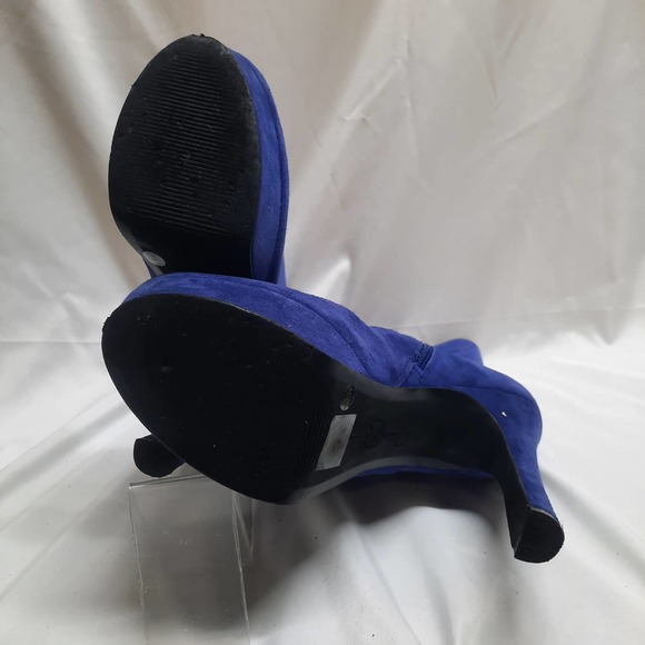 Jessica Simpson Sexy Purplish Blue Suede Exotic Dancer High Heel Platforms 9 - Picture 5 of 7